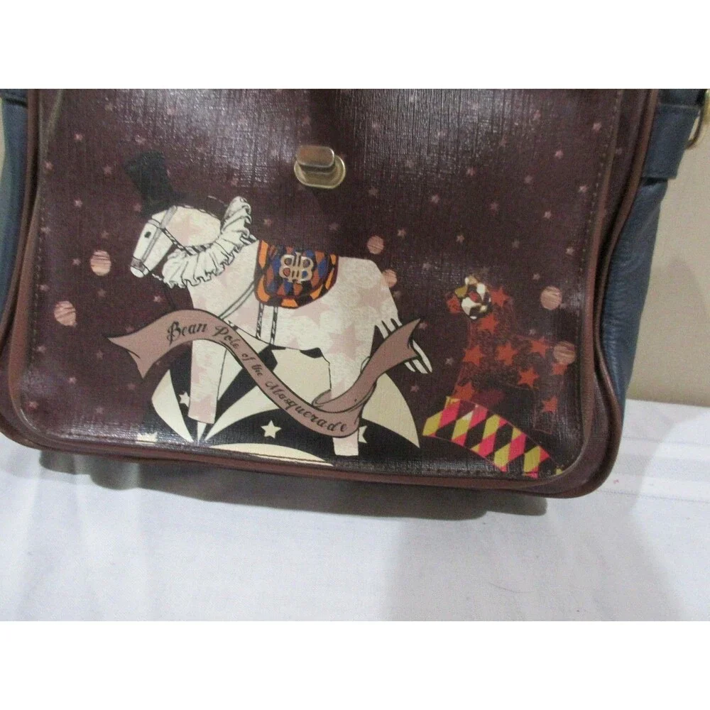 Geninue Bean Poll of the Masquerade Handbag Leather Multicolor Satchel